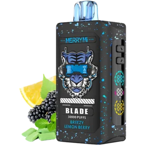 Jednorazowy e-papieros Blade 30K smak Breezy Lemon Berry (cytryna z owocami leśnymi).
