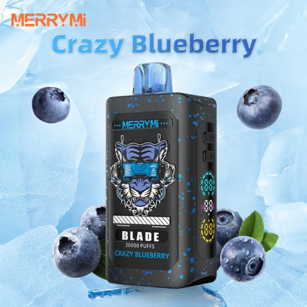 Jednorazowy e-papieros Blade 30K smak Crazy Blueberry (intensywna borówka).