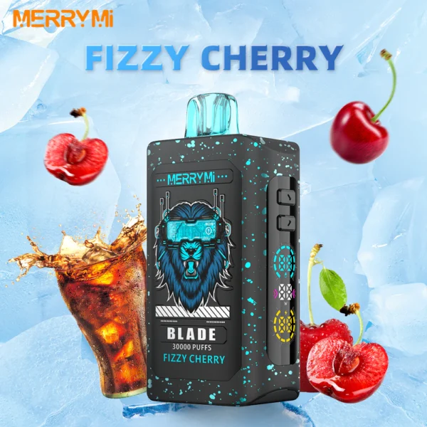 Jednorazowy e-papieros Blade 30K smak Fizzy Cherry (gazowana wiśnia).
