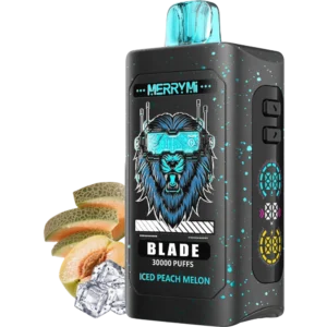 Jednorazowy e-papieros Blade 30K smak Iced Peach Melon (brzoskwinia, melon, lód).