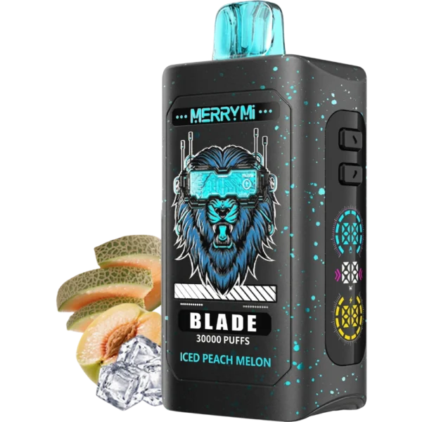 Jednorazowy e-papieros Blade 30K smak Iced Peach Melon (brzoskwinia, melon, lód).