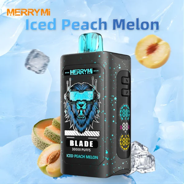 Jednorazowy e-papieros Blade 30K smak Iced Peach Melon (brzoskwinia, melon, lód).