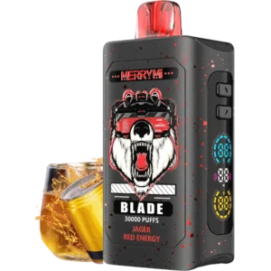 Jednorazowy e-papieros Blade 30K smak Jager Red Energy (ziołowy energetyk).