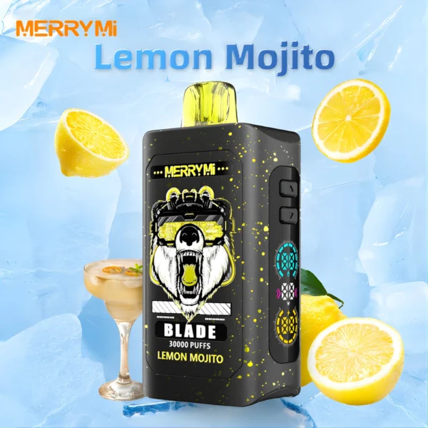 Jednorazowy e-papieros Blade 30K smak Lemon Mojito (cytryna i mięta).