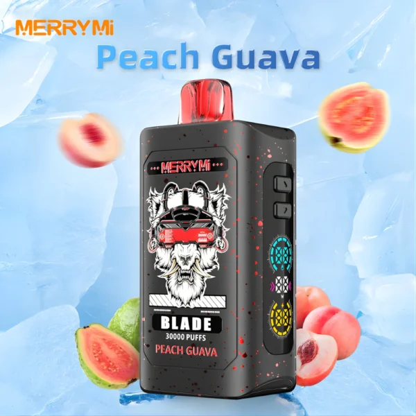 Jednorazowy e-papieros Blade 30K smak Peach Guava (brzoskwinia i gujawa).