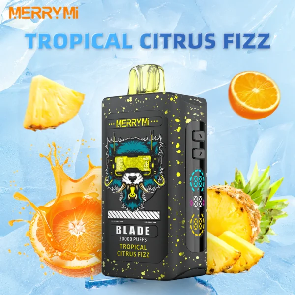 Jednorazowy e-papieros Blade 30K smak Tropical Citrus Fizz (musujące owoce tropikalne).