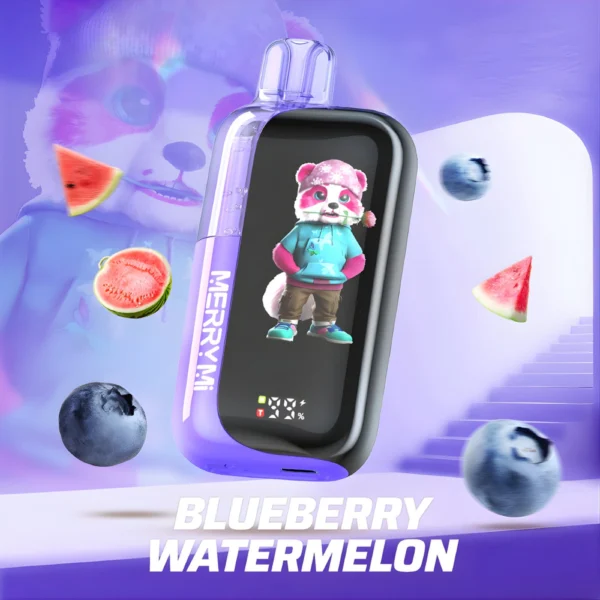 Jednorazowy e-papieros Panda-X 40K smak Blueberry Watermelon (borówka z arbuzem).