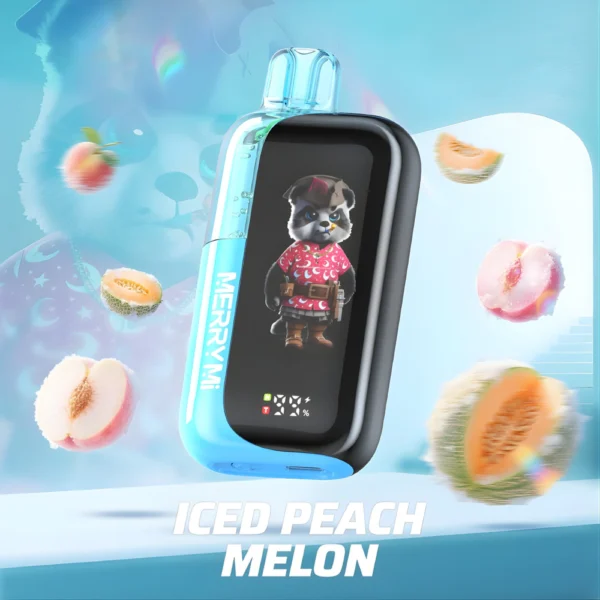 Jednorazowy e-papieros Panda-X 40K smak Iced Peach Melon (brzoskwinia, melon, lód).