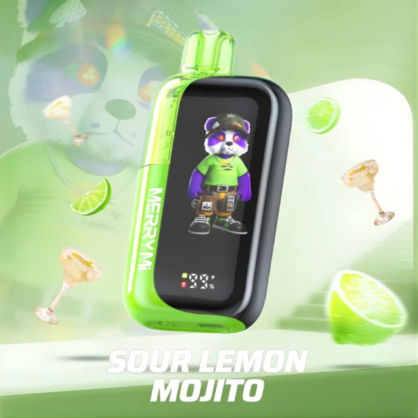 Jednorazowy e-papieros Panda-X 40K smak Sour Lemon Mojito (cytryna i mięta).