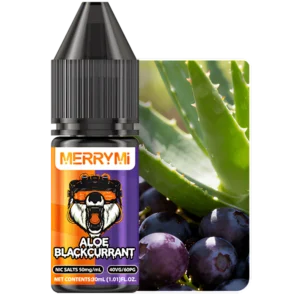 Butelka e-liquidu Aloe Blackcurrant 30ml o mocy 5%. Płyn do e-papierosa o smaku aloesu i czarnej porzeczki.