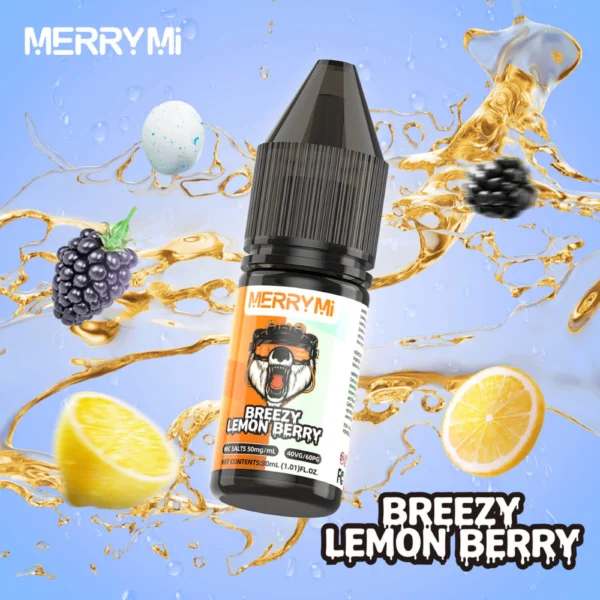 E-liquid Breezy Lemon Berry 30ml 5%. Owocowy płyn do e-papierosa łączący cytrynę i owoce leśne z delikatnym chłodem.