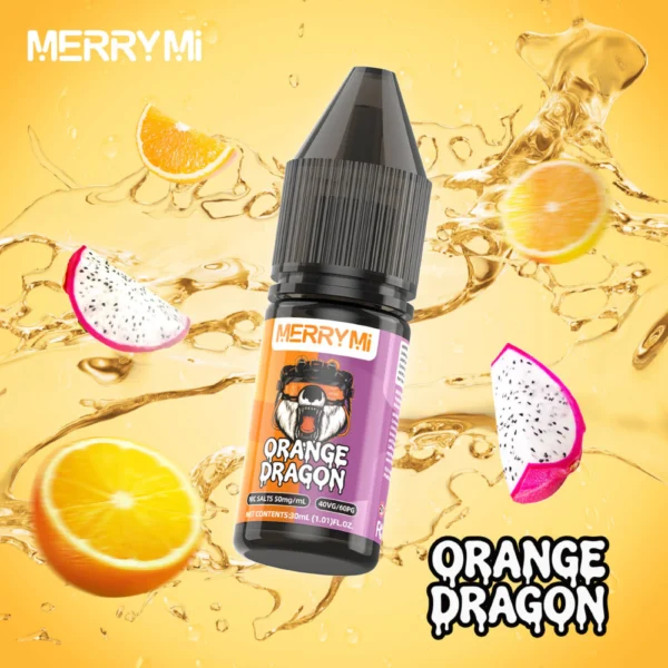 Butelka e-liquidu Orange Dragon 30ml 5%. Płyn do e-papierosów łączący smak pomarańczy i smoczego owocu.