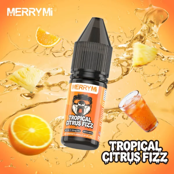 E-liquid Tropical Citrus Fizz 30ml 5% nikotyny. Płyn do e-papierosa o smaku musujących owoców tropikalnych i cytrusów.